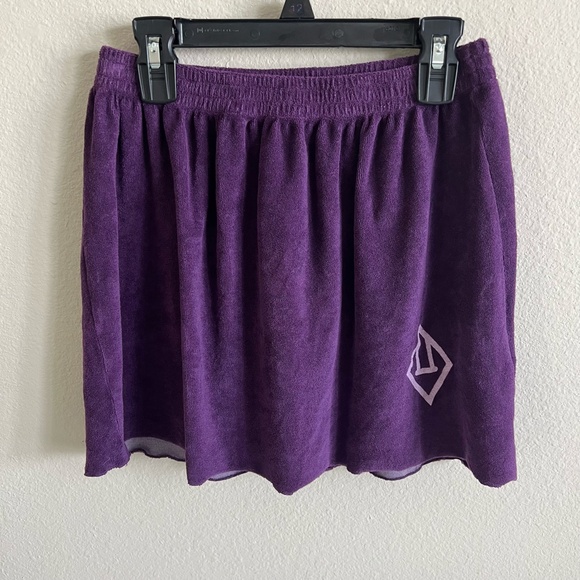 NWT The Animals Observatory Plain Terry Cloth Skirt in Purple size 10 - Picture 3 of 9